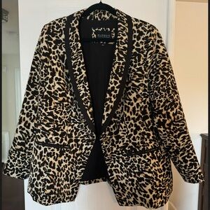 Eloquii Cheetah Print Women's Blazer Single Button
